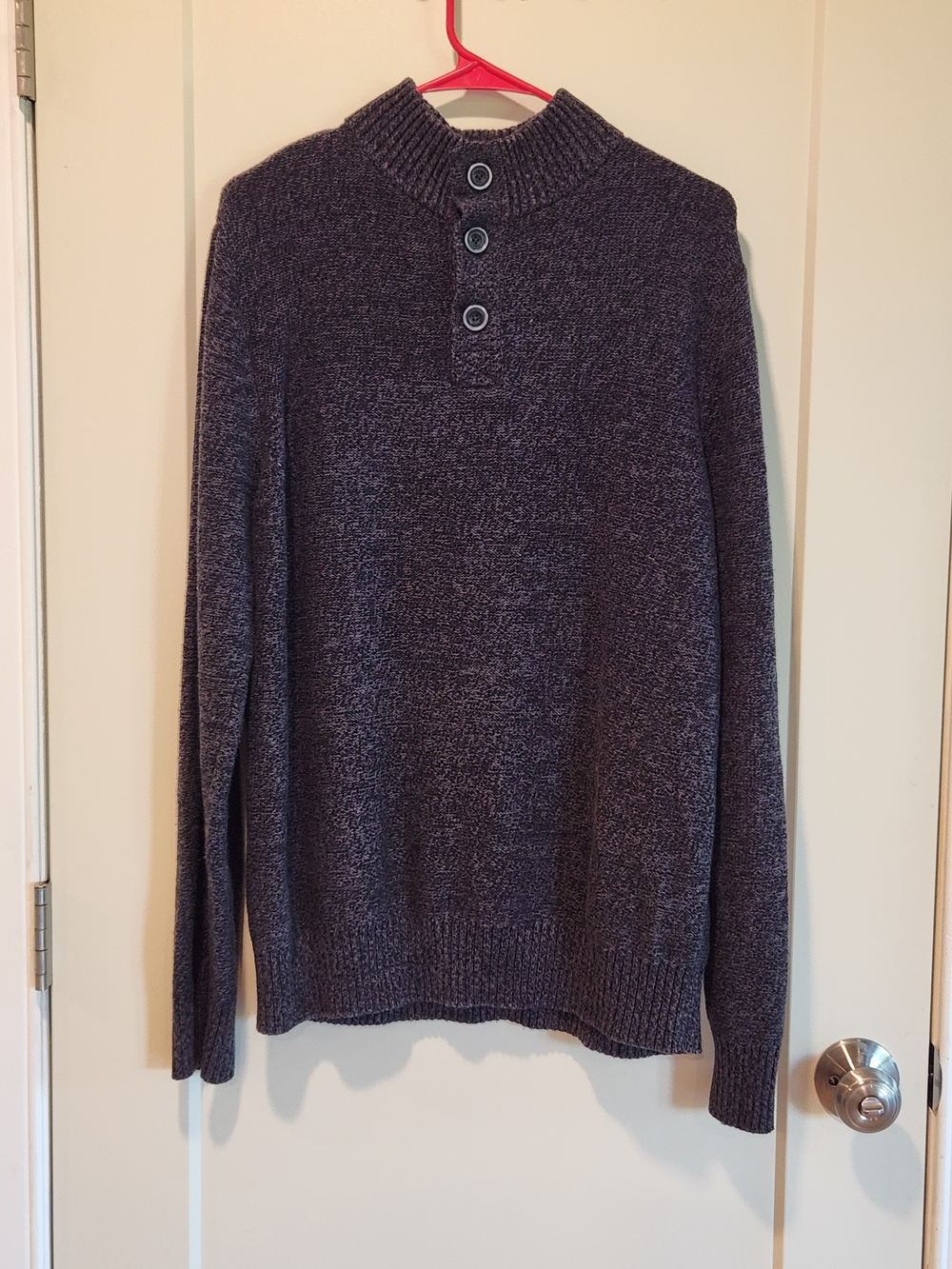 Urban Pipeline Men's XL Heathered Mock Neck Sweater Button Pullover X-Large XL